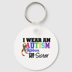 Chaveiro Eu visto uma fita do autismo para minha irmã