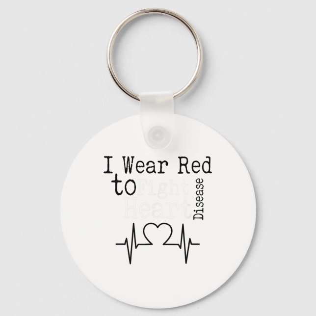 Chaveiro Eu Visto Vermelho Para Combater A Consciência Da D (Frente)