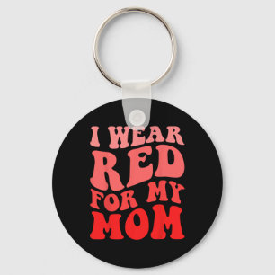 Chaveiro Eu Visto Vermelho Para Minha Mãe Doença Cardíaca.