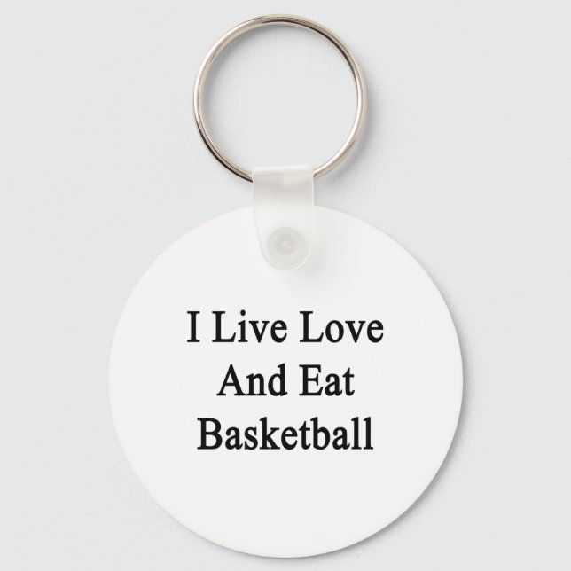 Chaveiro Eu Vivo Com Amor E Coma Basquete (Frente)