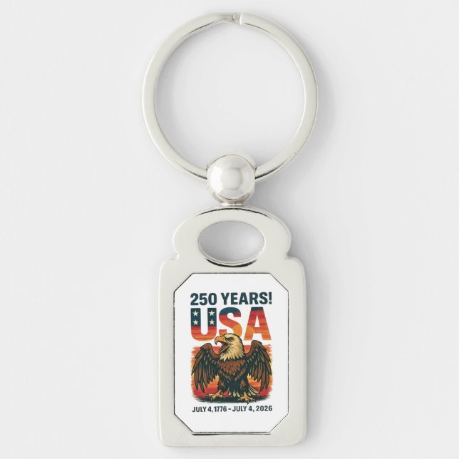 Chaveiro EUA 250 Anos - Águia Bald Patriótica 4 de julho de (Frente)
