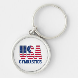 Chaveiro EUA com American Flag Gymnastics Sports