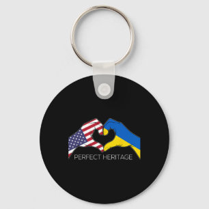 Chaveiro Eua E Ucrânia Ucraniano Americano Perfeito Patrimô