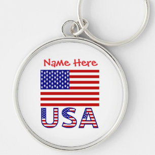 Chaveiro EUA Estados Unidos América Red Personated Round