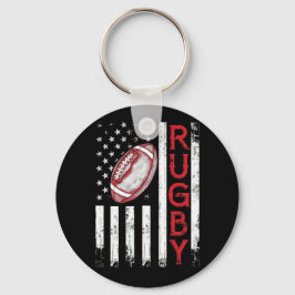 Chaveiro EUA Flag Rugby Vintage Rugby Lover Cute Gift