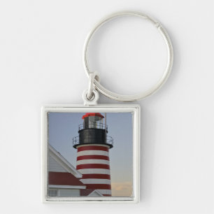 Chaveiro EUA, Maine, Lubec. Farol de West Quoddy Head,