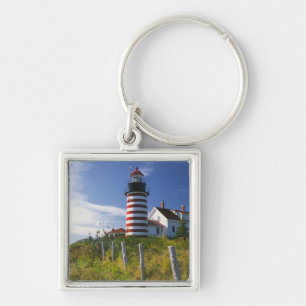 Chaveiro EUA, Maine, Lubec. Farol West Quoddy Head