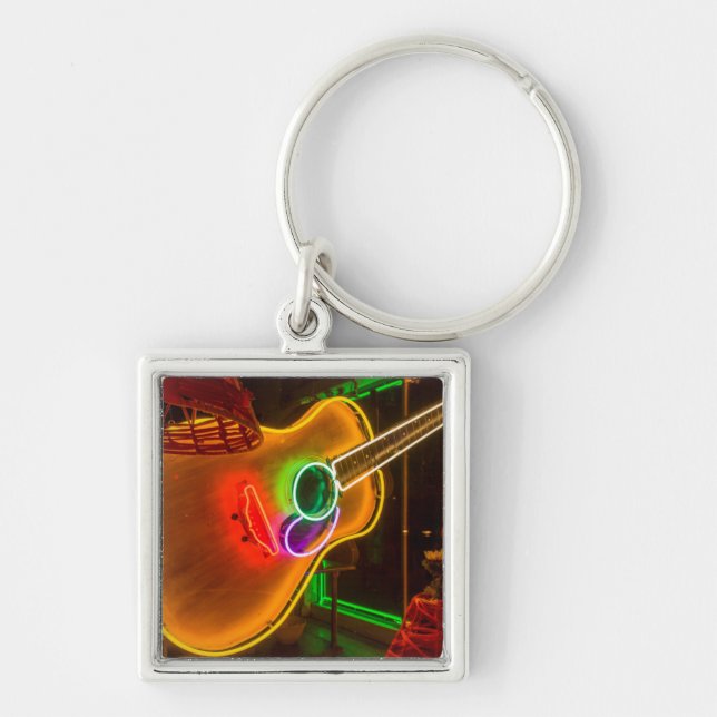 Chaveiro EUA, Texas, Austin. Guitarra Neon em Blackmail (Frente)