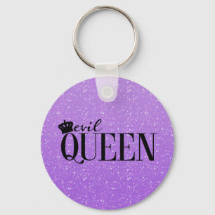 Chaveiro EVIL QUEEN Pulseira de Chave Glam Glitter Roxo