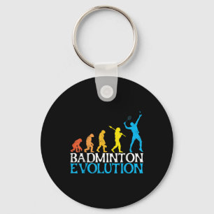 Chaveiro Evolução do Badminton Macaco Jogador de Badminton 