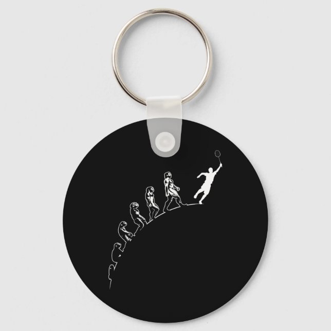 Chaveiro Evoluçãode Badminton Shuttle Art (Frente)