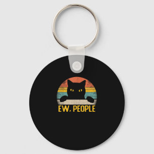 Chaveiro Ew, Retrô De Gato Preto Da Pessoas - Engraçado Cat