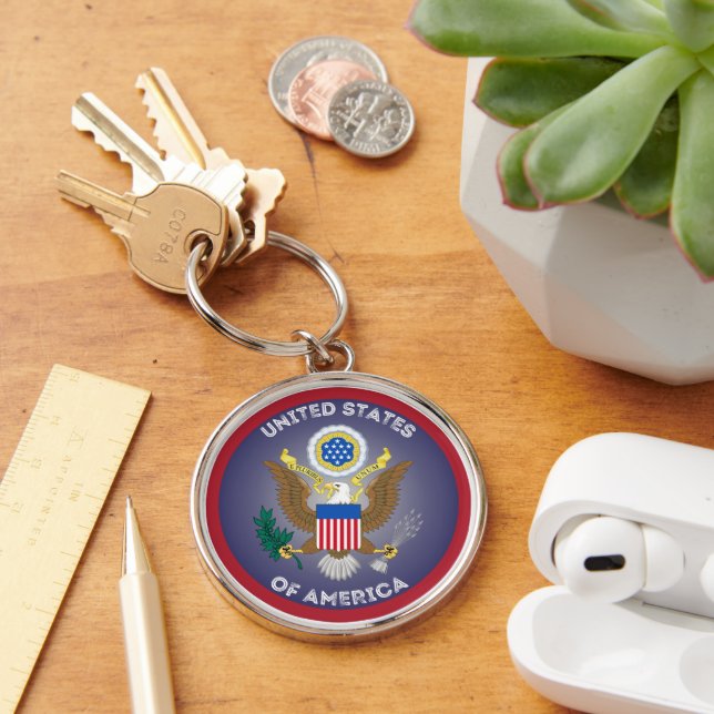 Chaveiro Excelente Selo da Forma do Círculo dos Estados Uni (Mesa)