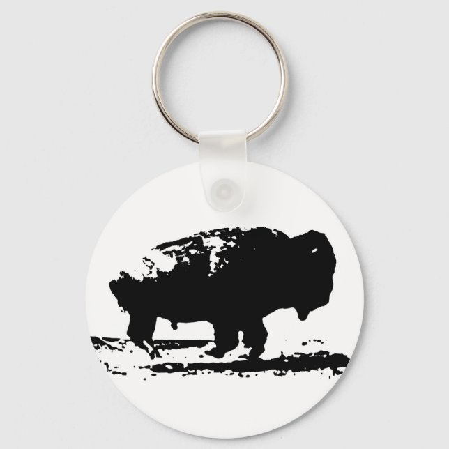 Chaveiro Executando Buffalo Bison Pop Art (Frente)