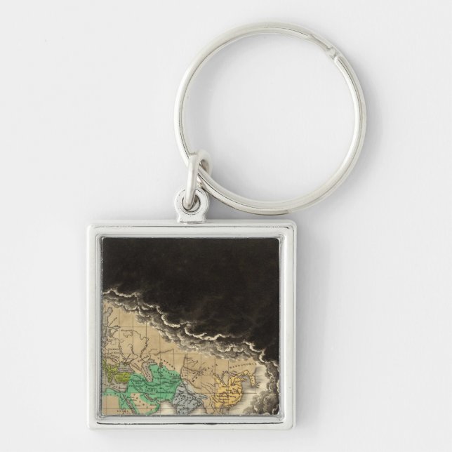 Chaveiro Exibindo o Império de Charlemagne 814 AD (Frente)