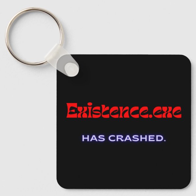 Chaveiro Existence.exe | Existencial Glitch Metal Pulseira (Frente)