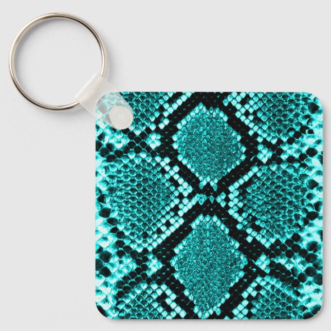 Chaveiro Exotic Aqua Diamond Rattlesnake Skin Animal Print (Frente)