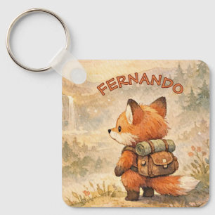Chaveiro Explorador de Raposa da Floresta Adorável Escola d