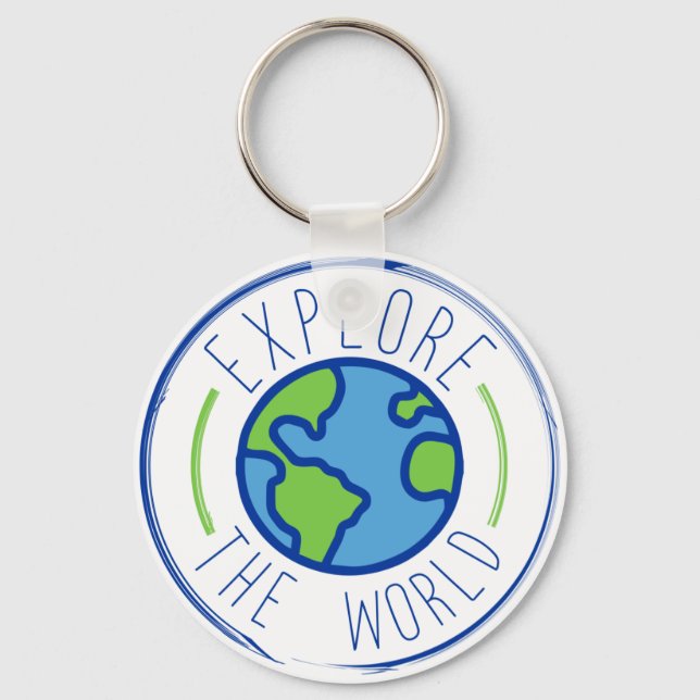 Chaveiro explore o adesivo viagem mundial (Frente)