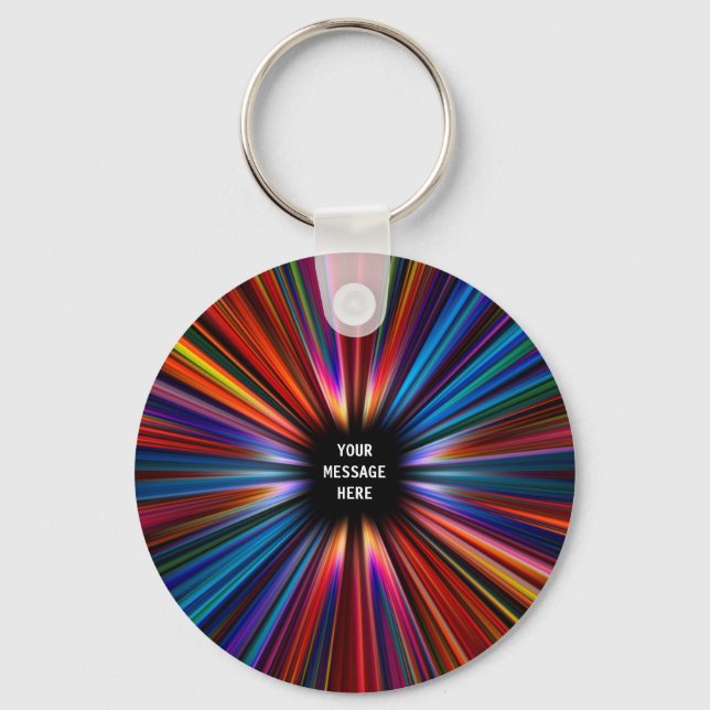 Chaveiro Explosão colorida de starburst (Frente)