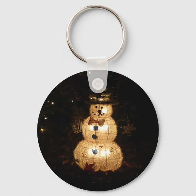 Chaveiro Exposição de Luzes de Férias do Boneco de Neve (Frente)