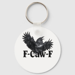 Chaveiro F-Caw-F Arte de Corvo Raivoso Impressão Gótica Cor