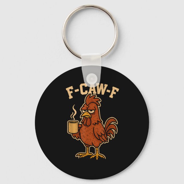 Chaveiro F-Caw-F Café Galo Frango Pássaro Engraçado (Frente)