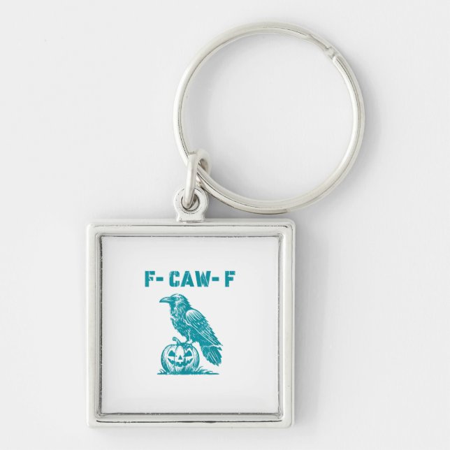 Chaveiro F-Caw-F Corvo Engraçado Gótico Retro Clássico (Frente)