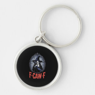 Chaveiro F-Caw-F Corvo Engraçado Lua Ave Gótica Halloween C