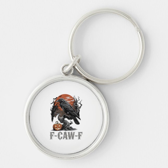 Chaveiro F-Caw-F Corvo Gótico Engraçado Pássaro Halloween T (Frente)