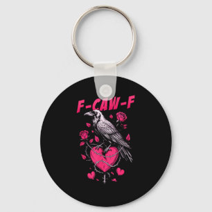Chaveiro F-caw-f Corvo Preto Pássaro Preto Rosas Coração En