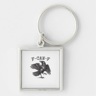 Chaveiro F-Caw-F Corvo Trocadilho Pássaro Engraçado Grunge
