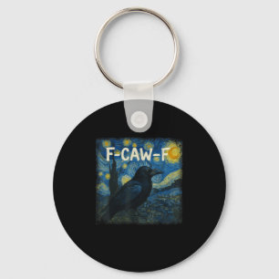 Chaveiro F-caw-f Funny Black Crow Starry Night Van Gogh Art