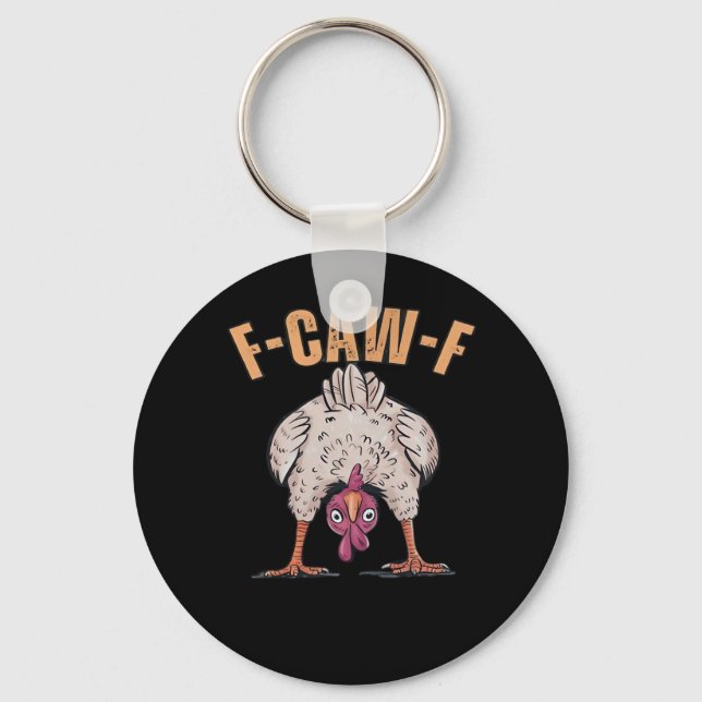 Chaveiro F Caw F Galinha Engraçada Estilo Clássico Retro Le (Frente)