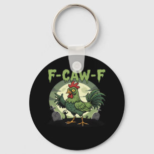 Chaveiro F Caw F Galinha Engraçada Halloween Vintage Clássi