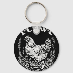 Chaveiro F-caw-f Galinha Engraçada Jogo de Palavras Sarcasm