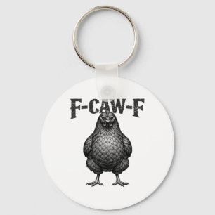 Chaveiro F-caw-f Galinha Preta Engraçada Fcawf Galo Adulto