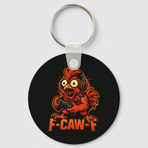 Chaveiro F-caw-f Gamer - Galo Frango Engraçado Jogando _2