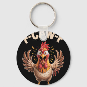 Chaveiro F-caw-f Grito Engraçado de Galinha Olhar Sarcástic