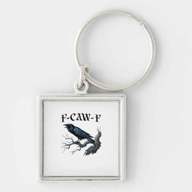 Chaveiro F-Caw-F Pássaro Engraçado Corvo (Frente)