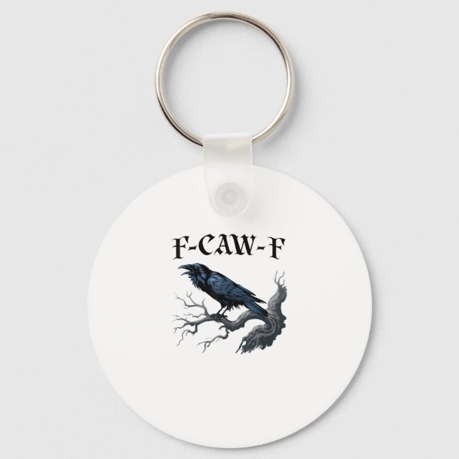 Chaveiro F-Caw-F Pássaro Engraçado Corvo (Frente)