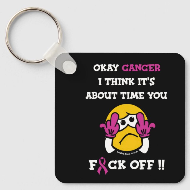 Chaveiro F#CK DESLIGADO...Cancer da mama (Frente)