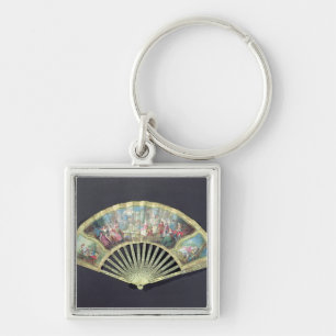 Chaveiro Fã da corte, francês, século XVIII (marfim e w/c