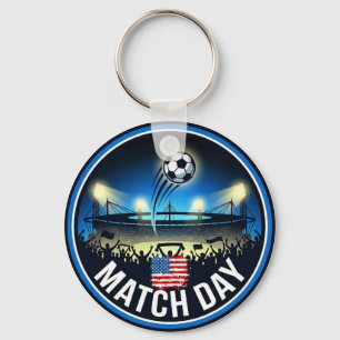 Chaveiro Fã de Futebol do Dia do Jogo com Bandeira Personal