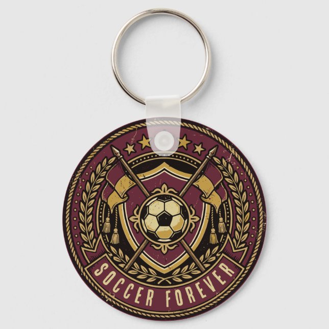 Chaveiro Fã de Futebol para Sempre; Brasão de Futebol Antig (Frente)