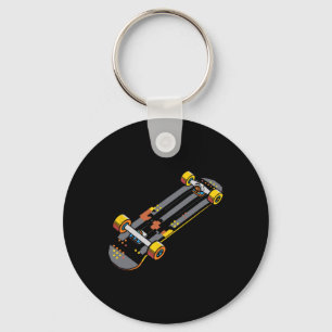 Chaveiro Fã de skate estilo quadrinhos de skate