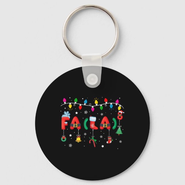 Chaveiro Fa (la) 8 Luzes de Natal Engraçadas Santa Fa La Ma (Frente)