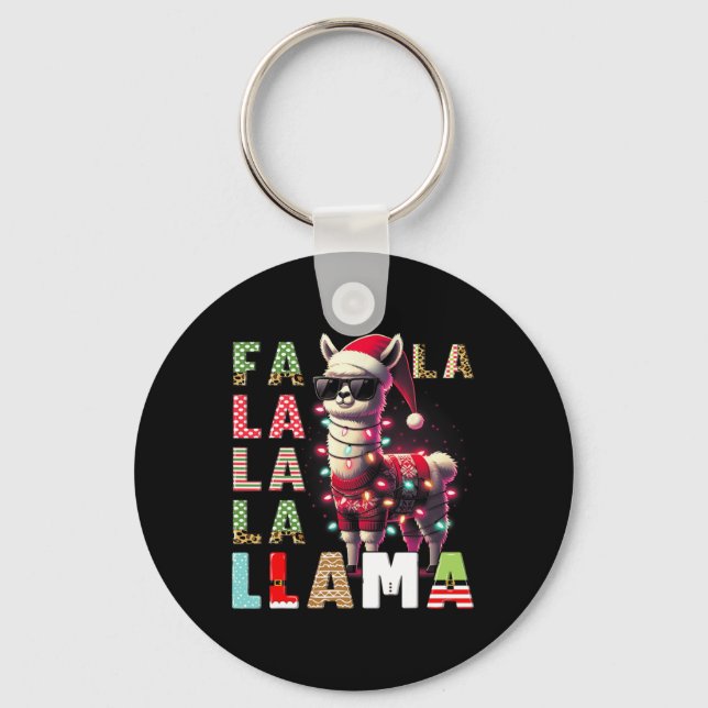 Chaveiro Fa La Llama Funny Llama Amante de os animais de Na (Frente)
