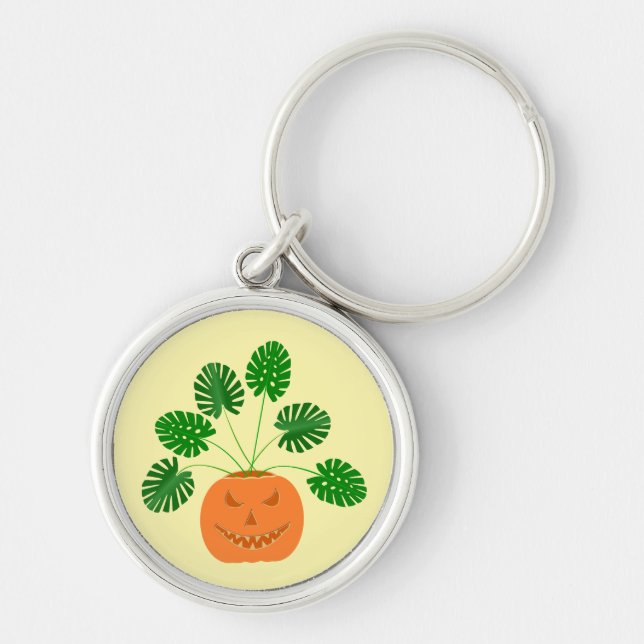 Chaveiro Fábrica de Monstera do Halloween em Pumpkin (Frente)