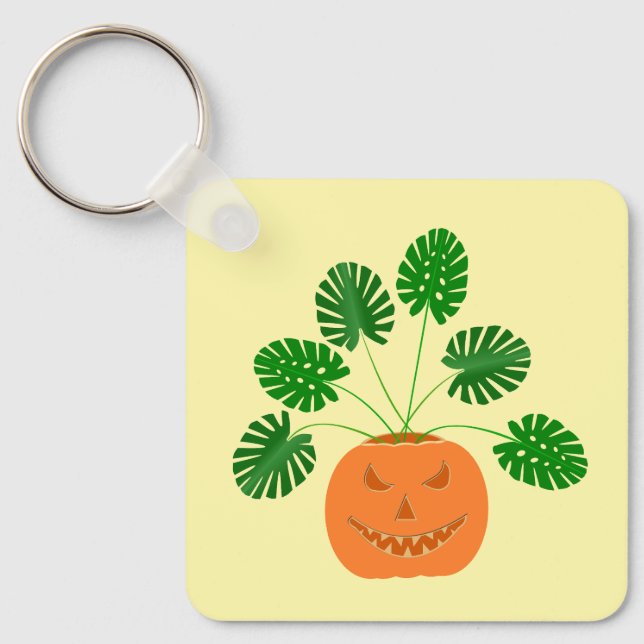 Chaveiro Fábrica de Monstera do Halloween, Personalizada em (Frente)